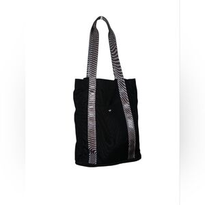 BMW Black Tote Bag with Gray Straps